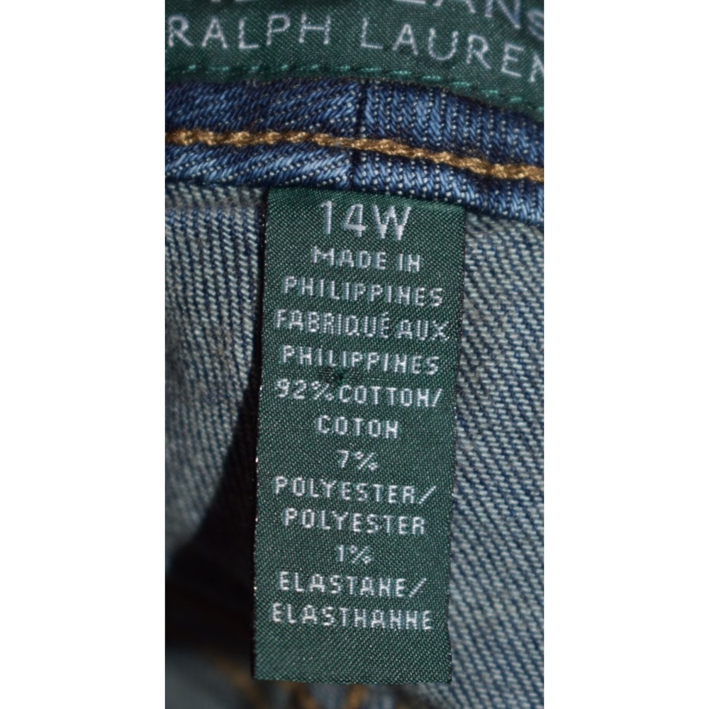 LRL‎ Lauren Ralph Lauren Jeans Co Women 14W Blue Denim Classic Straight 5-Pocket - Picture 6 of 16